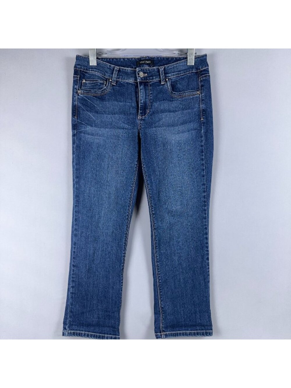 White House Black Market Jeans Size 8 Crop Leg Mid Rise Embellished Back Pockets